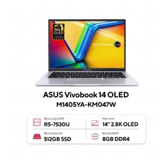 Laptop Asus Vivobook 14 OLED M1405YA-KM047W (AMD Ryzen 5 7530U | 8GB | 512GB | AMD Radeon | 14 inch 2.8K | Win 11 | Bạc)