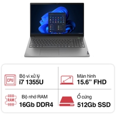 Laptop Lenovo ThinkBook 15 G5 IRL 21jda03kvn (i7 1355U/ 16GB/ 512GB SSD/15.6 inch FHD/NoOS/ Grey/ Vỏ nhôm/1Y)