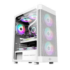 Vỏ máy tính Kenoo Esport AF100 - 3F (Size ATX - Full Thép) - màu trắng