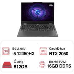 Laptop Lenovo LOQ Gaming 15IAX9 83GS005KVN (i5 12450HX/ 16GB/ 512GB SSD/ RTX 2050 4GB/ 15.6 inch FHD/ 144Hz/ Win11/ Luna Grey/2Y)