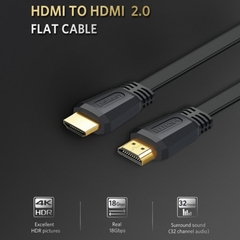 Cáp hdmi 2.0 dẹt dài 1,5m Ugreen 50819 hỗ trợ 4K cao cấp