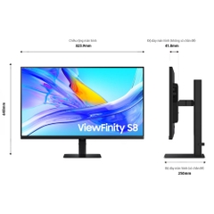 Màn hình đồ họa Samsung ViewFinity S8 LS37D800UAEXXV (37Inch/ 4K (3840 x 2160)/ 5ms/ 60HZ/ 350cd/m2/ VA)
