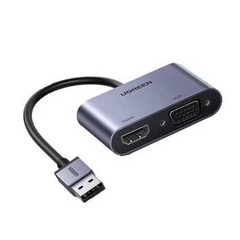 Cáp chuyển đổi USB 3.0 sang HDMI + VGA 1080P/60Hz Ugreen 20518 cao cấp