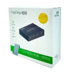 Bộ chia HDMI VegGieg V-HD07 từ 1 ra 4 hỗ trợ độ phân giải 4Kx2K@30Hz
