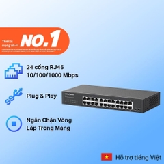 Switch Mercusys MS124GS (Gigabit 1000Mbps/ 24 Cổng/ Vỏ kim loại)