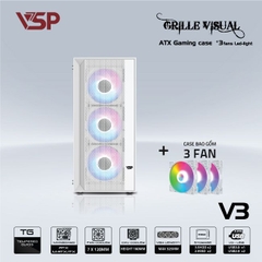 Vỏ Case VSP GAMING V3 - TRẮNG (ATX/Mid Tower)