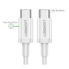 Cáp USB-C Gen3 Ugreen 40113 0.8M 40Gbps 100W USB4.0 Màu Trắng