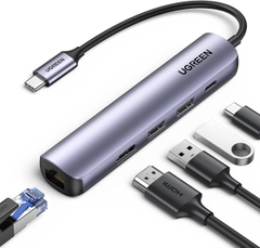 Thiết bị mở rộng USB Type-C to HDMI 4k@30Hz/ USB 3.0/ Lan Gigabit/ PD 100W Ugreen 10919