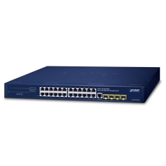 Thiết bị chuyển mạch PLANET GS-4210-24T4S IPv4/IPv6, 24-Port 10/100/1000T + 4-Port 100/1000X SFP L2/L4 SNMP Manageable Gigabit Ethernet