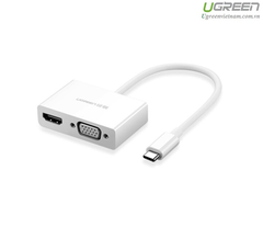 Cổng chuyển USB type C to HDMI/VGA hỗ trợ full HD 3D 4Kx2K chính hãng Ugreen 30843