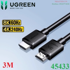 Cáp HDMI 2.1 dài 3M 8K@60Hz 48Gbps hỗ trợ HDR eARC Ugreen 45433 cao cấp