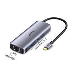 HUB chuyển đổi Type-C ra 3 cổng USB 3.0 + Gigabit RJ45 JASOZ H108