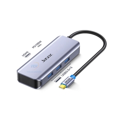 HUB đa năng 5 in 1 USB Type C to HDMI, PD100W, 3xUSB 3.0 dài 17cm JASOZ T-H109