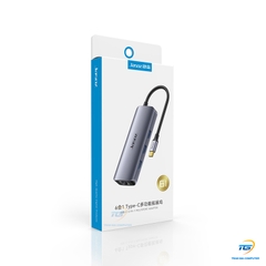 HUB USB-C sang HDMI+RJ45 gigabit+USB 3.0+PD 100W JASOZ T-H111