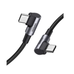 Cáp USB 2 đầu type C dây bện dù đầu bọc nhôm Ugreen 90120 3M 100W PD màu đen