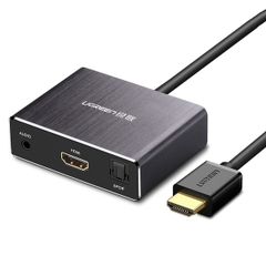 Cổng chuyển đổi HDMI ra HDMI hỗ trợ cổng âm thanh 3.5 và Cổng quang học 5.1 SPDIF Ugreen 40281