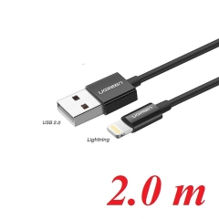 Cáp Lightning ra USB có chíp MFI Ugreen 80823 2M màu đen