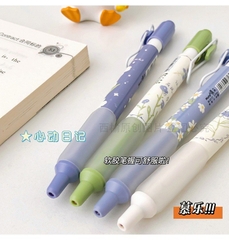 Set 4 Bút Gel Đen - Mura M8172 Hoa Nhí