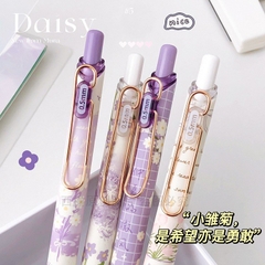 Set 4 Bút Gel Đen - Mura M8173 Hoa Tím
