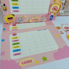 Set 4 Thời Khóa Biểu Capybara - Loopy In Nổi