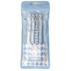 Set 4 Bút Gel Đen - Mura M8152  White &Blue