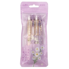 Set 4 Bút Gel Đen - Mura M8173 Hoa Tím