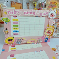 Set 4 Thời Khóa Biểu Capybara - Loopy In Nổi