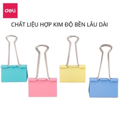 Kẹp bướm màu Deli 8553 - 32mm