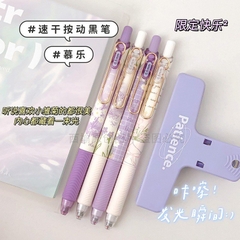 Set 4 Bút Gel Đen - Mura M8173 Hoa Tím