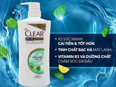 Dầu gội sạch gàu Clear mát lạnh bạc hà - 630g