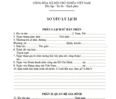 Mẫu sơ yếu lý lịch