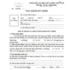 Mẫu khám sức khỏe