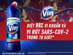 Nước tẩy bồn cầu Vim xanh biển diệt khuẩn chai 880ml