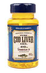 Dầu gan cá tuyết Hollanf & Barrett pure Omega-3 410mg 60 viên