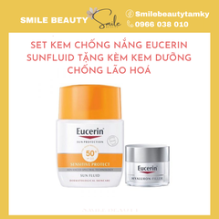 Kem chống nắng Eucerin Sensitive Sunfluid dành cho da dầu tặng kèm kem dưỡng