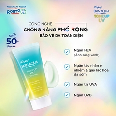 Kem chống nắng skin Aqua SPF50+ xanh da mụn