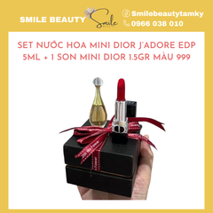 Set NƯỚC HOA MINI DIOR J’ADORE EDP 5ML + 1 SON MINI DIOR 1.5GR MÀU 999