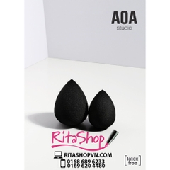 ??Mút tán trang điểm AOA hình giọt nước màu đen??