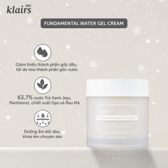 Kem dưỡng ẩm kiềm dầu dưỡng sáng da Dear Klairs Fundamental Water Gel Cream 70ml