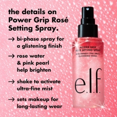 Xịt Giữ Lớp Trang Điểm ELF Power Grip Rose Dewy Setting Spray 80 ML