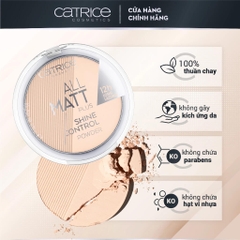 Phấn phủ Catrice kiềm dầu All Matt Plus Shine Control Powder che khuyết điểm cho lớp nền mịn màng 10g