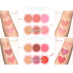 Hộp 3 ô phấn má hồng Kleancolor Treble Flush