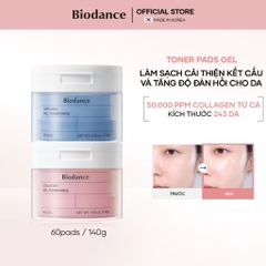 Toner pad Biodance dạng gel cấp ẩm thu nhỏ lỗ chân lông làm dịu da 60 miếng/hộp 140g