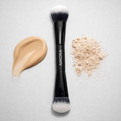 Cọ trang điểm 2 đầu vát chuyên tán nền AMORA D03 – Dual Ended Foundation and Powder Brush