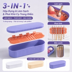 Hộp Vệ Sinh Cọ 3 Trong 1 AMORA Makeup Brush Cleaner Box