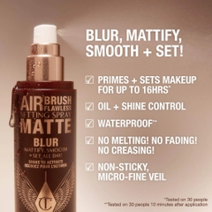 [100ml] Xịt khóa nền làm lì và mờ mịn da Charlotte Tilbury Airbrush Flawless Matte Blurring & Waterproof Setting Spray