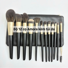 Bộ 12 Cọ Trang Điểm Kèm Túi Đựng Amora Makeup Brush Set BS01