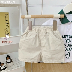 Set đồ bộ thun ngắn tay bé trai polo hàn quốc gồm áo phông màu trắng Meeting you quần thô mềm 1 đến 7 tuổi BERNIE