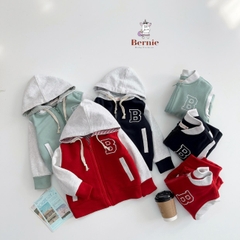 Áo khoác áo hoodie bomber unisex bé trai bé gái nỉ bông mềm mại BERNIE cho bé 9 đến 25kg