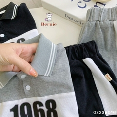 Đồ bộ ngắn tay cho bé trai áo thun polo cổ đức 1968 và quần short 1 đến 7 tuổi BERNIE Kids 0823B016